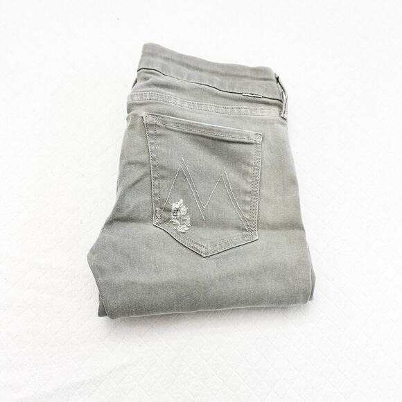 Mother The Lookout Blow Out Denim Jeans Gray/Green Size 26 - Picture 1 of 9